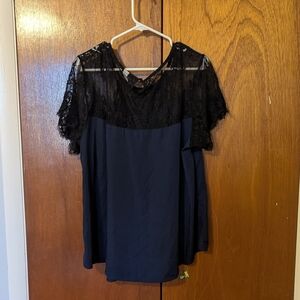 Torrid Black And Blue Lace Top Size 3